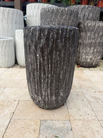 Tall grey pot 10” W x 16” H