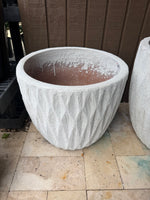 White pot 16” W x 15” H
