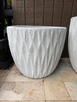 White pot 16” W x 15” H