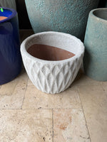 White pot 10” W x 10” H
