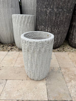 Tall white pot 6” W x 12” H