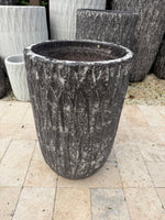 Tall grey pot 12” W x 20” H