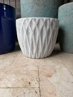 White pot 10” W x 10” H