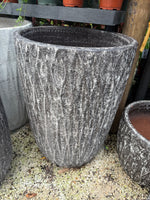 Tall grey pot 20” W x 28” H